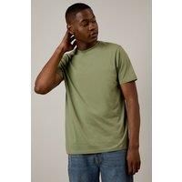 Mens Light Khaki Plain Crew Neck T-Shirt - Xl