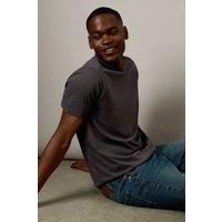 Mens Dark Grey Plain Crew Neck T-Shirt - M