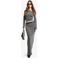 Womens Basic Marl Coloumn Maxi Skirt