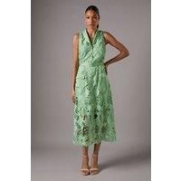 Lace Sleeveless Shirt Dress
