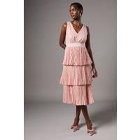 Sequin Tiered Midi Dress