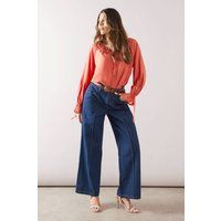 Womens Viscose Linen Ruffle Blouse