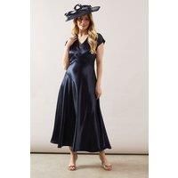 Wallis Navy Fit & Flare Dress Womens Occasion Dresses