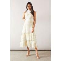 Halterneck Tiered Midaxi Dress