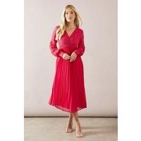 Petite Lace Pleated Skirt Midi Dress
