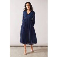 Wallis Navy Fit & Flare Dress Womens Occasion Dresses