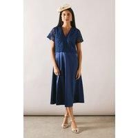 Wallis Navy Fit & Flare Dress Womens Occasion Dresses