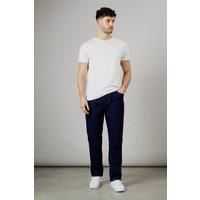 Mens Rinse Wash Stretch Straight Fit Jeans - Dark Blue - 30S