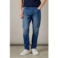 Mens Mid Wash Stretch Slim Fit Jeans - Mid Blue - 30R