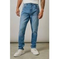 Mens Light Wash Stretch Slim Fit Jeans - Light Blue - 30R