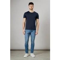 Mens Stone Wash Stretch Slim Fit Jeans - Light Blue - 30S