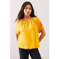 Womens Woven Bubble Hem Top