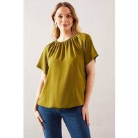 Womens Woven Bubble Hem Top