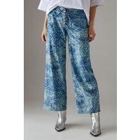 Warehouse Denim-Blue Trousers Womens Daywear Trousers