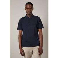 Mens Navy Birdseye Yoke Polo Shirt - Xxl