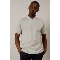 Mens Light Grey Birdseye Yoke Polo Shirt - Xxl