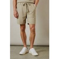 Mens Sage Green Seersucker Casual Shorts - M