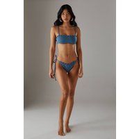 Warehouse Women's Whipstitch Detail Bikini Bottom in Blue | Size: 14