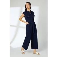 Navy Viscose Utility Jumpsuit