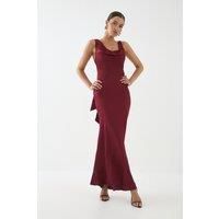 Misspap Wine Slip Dress Womens Bridesmaids Dresses