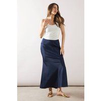 Womens Satin Bias Cut Midi Skirt
