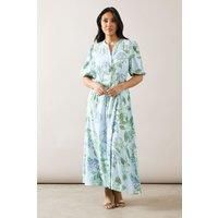 Petite Floral Button Through Maxi Dress