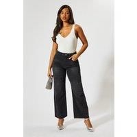 Hot Fix Embellished Denim Barrel Leg Jeans