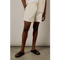 Mens Off White Linen Blend Shorts - Xxl