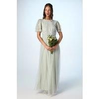 Coast Sage A-Line Dress Womens Bridesmaids Dresses