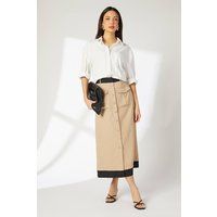 Debenhams Women's Utility Patch Pocket Skirt in Camel | Size: 16