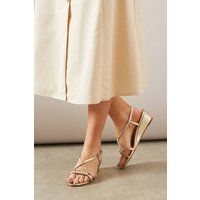 Wallis Champagne Wedges Womens Daywear Sandals