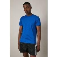 Crew Neck Tape T-Shirt Blue