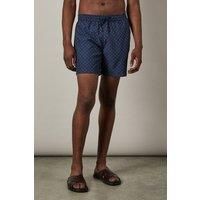 Mens Navy Dash Print Swim Shorts - L