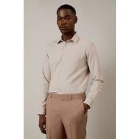 Mens Natural Herringbone Slim Fit Shirt - 17 In