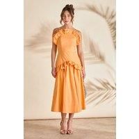 Strappy Frill Midi Holiday Dress