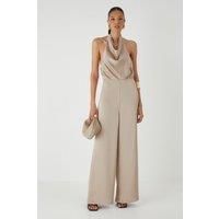 Misspap Bronze Wide Leg Jumpsuit Womens Going Out Jumpsuits