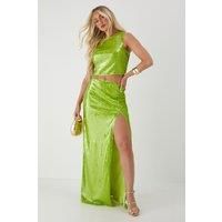 Misspap Green Maxi Skirt Womens Going Out Skirts