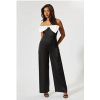 Misspap Black Wide Leg Jumpsuit Womens Occasion Jumpsuits