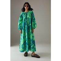 Cotton Trapeze Smock Midi Dress