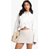 Womens Petite Stripe Wool Look Mini Skirt
