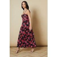 Pleated Tiered Midi Dress