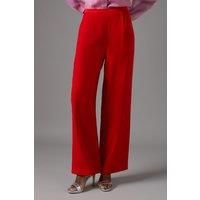 Satin Detail High Waist Trouser
