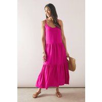 Womens Woven Strappy Midi Sundress