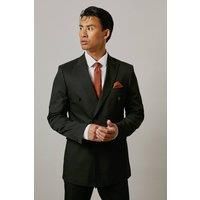 Black Pinstripe Double Breasted Jacket