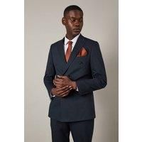 Navy Pinstripe Double Breasted Jacket