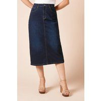 Womens Denim Midi Skirt