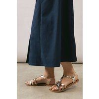 Womens Good For The Sole: Extra Wide Fit Leather Magali Comfort Flat Sandals