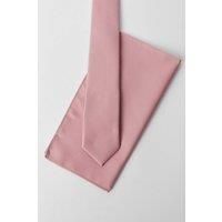 Mens Rose Pink Textured Tie And Pocket Square - One Size