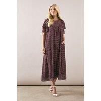 Petite Printed Floral Ruffle Midaxi Dress