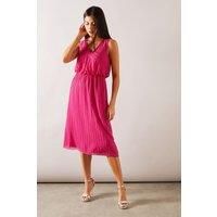 Beaded Embellished Sleeveless V Neck Pencil Dress